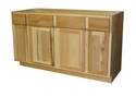 60 x 34-1/2 x 24-Inch Premium Ready To Finish Hickory 4-Door Sink Base Cabinet