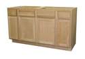 60 x 34-1/2 x 24-Inch Premium Ready To Finish Cherry 4-Door Sink Base Cabinet