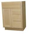 24 x 34-1/2 x 21-Inch Premium Ready To Finish Maple Single Door 3-Drawer Vanity Base Cabinet 