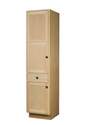 18 x 78 x 21-Inch Unfinished Maple 3-Door 1-Drawer Linen Cabinet 