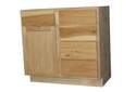 24 x 34-1/2 x 21-Inch Premium Ready To Finish Hickory Single Door 3-Drawer Vanity Base Cabinet 