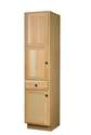 18 x 78 x 21-Inch Unfinished Hickory 3-Door 1-Drawer Linen Cabinet 