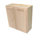 33-Inch x 30-Inch x 12-inch Premier Unfinished Oak Particle Board Double Door Wall Cabinet