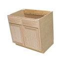 30-Inch x 34-1/2-Inch x 24-Inch Premier Unfinished Oak Particle Board Double Door Sink Base Cabinet