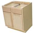 36 x 34-1/2 x 24-Inch Premier Unfinished Oak Double Door Double Drawer Base Cabinet