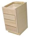 15 x 34-1/2 x 24-Inch Premier Unfinished Oak 4-Drawer Base Cabinet