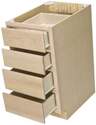 18 x 34-1/2 x 24-Inch Premier Unfinished Oak 4-Drawer Base Cabinet