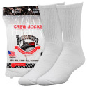 White Cotton Blend Men's Crew Sock, 6-Pack, L