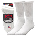 White Cotton Blend Men's Crew Sock, 3-Pack, L