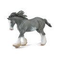 Black Sabino Roan Clydesdale Stallion Miniature Toy Figurine