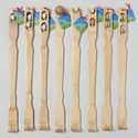 20-Inch Bamboo Back Scratcher With Massager Rollers
