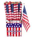 12 x 7-Inch American Flag On 10-Inch Wood Dowel 3-Pack