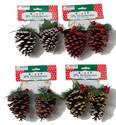 Pinecone Ornaments 2-Pack Assorted Styles