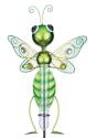 Green Dragonfly Bug Rain Gauge Stake