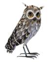 Standing Gray Horned Owl Statue