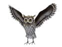 Wings Up Gray Horned Owl Statue