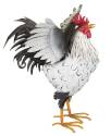 21-Inch Black And White Sussex Rooster With Wings Up Garden Decor