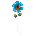 Blue Flower Spinner Garden Stake