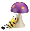 8.5 x 5.5 x 7.75-Inch Mushroom Bee Statue