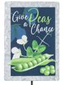 4 x 21-Inch Give Peas A Chance Funny Metal Sign