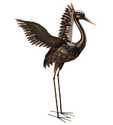 44-Inch Wings Up Bronze Crane