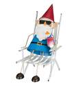 8.75-Inch Metal Gnomies With Chair Statue