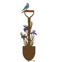 8 3/4 X 35 1/2 Inch Rustic Shovel Stake - Iris