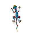 11-Inch Rainbow Purple Gecko Decor