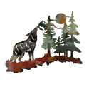 18 X 15 X 24.75-Inch Wolf Metallic Lodge Wall Decor