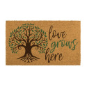 18-Inch x 30-Inch Coir Doormat With Love Grows Here Tree