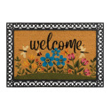 24-Inch x 36-Inch Rubber Framed Coir Doormat With Led Lights And A Flower