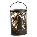 Sasquatch Oval Shadow Metal & Glass Solar Lantern