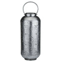 Antique Silver Cylinder Shadow Solar Lantern