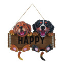 Metal Dog Happy Sign