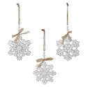 Snowflake Ornament In Antique White Set Of 2