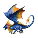 12-Inch Blue Metal Dragon Garden Décor