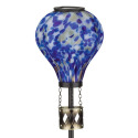 Blue Murano Hot Air Balloon Solar Garden Stake