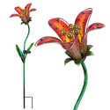 Red Tiger Lily Solar Stake