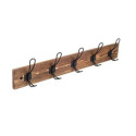 27-Inch 5-Hook Classic Wood Hook Rack