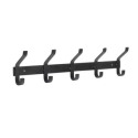 17-3/4-Inch Matte Black Classic Iron Hook Rack