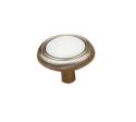 1-1/4-Inch Brushed Nickel & White Eclectic Brushed Nickel And Ceramic Knob