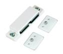 White Double Magnetic Latch With Plates & Screws