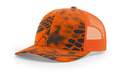 Kryptek Inferno/Blaze Orange Printed Trucker Cap With Sutherlands Outdoors Logo