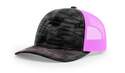 Small Kryptek Typhon/Neon Pink Printed Trucker Cap With Sutherlands Outdoors Logo