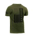 Rothco Veteran Flag Tee Shirt, Olive Drab Green, Size Large
