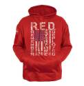 Red U.S. Flag Drawcord Long Sleeve Men's Hoodie, XL