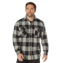 Rothco Extra Heavweight Buffalo Plaid Flannel Shirt In Grey Plaid, Size Small