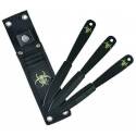 3-Piece 7-3/8-Inch Carbon Steel Throwing Knives With Sheath
