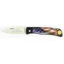 2-1/2-Inch Usa Flag Handle Folding Blade Hunting Knife