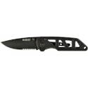 2.5-Inch Blade Black Titanium Nitride Drop Point Serrated Folding Knife